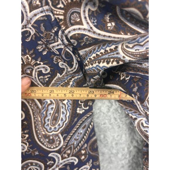 Tommy Bahama Men’s Medium Paisley Long Sleeve Button Shirt Blue Brown - Picture 6 of 10
